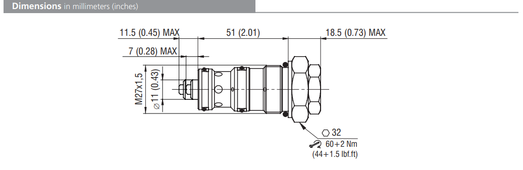 Zawór SCD5H-R3/I, Pilot piston seal: S