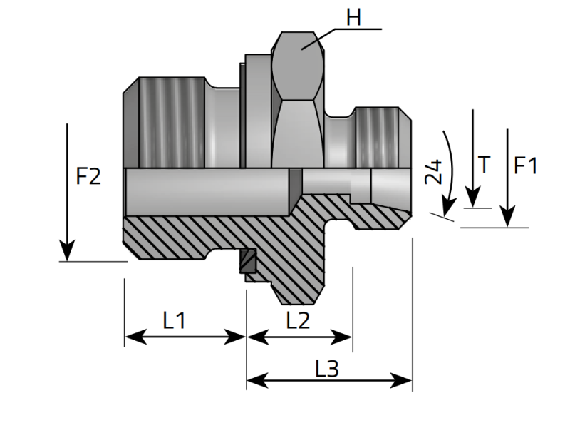 Przyłącze proste GE 06LL M10x1,0 - 1/8" BSPP, Materiał: S