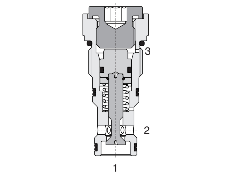 Zawór SC5H-BP3, Pilot piston seal: No designation, Seals: N