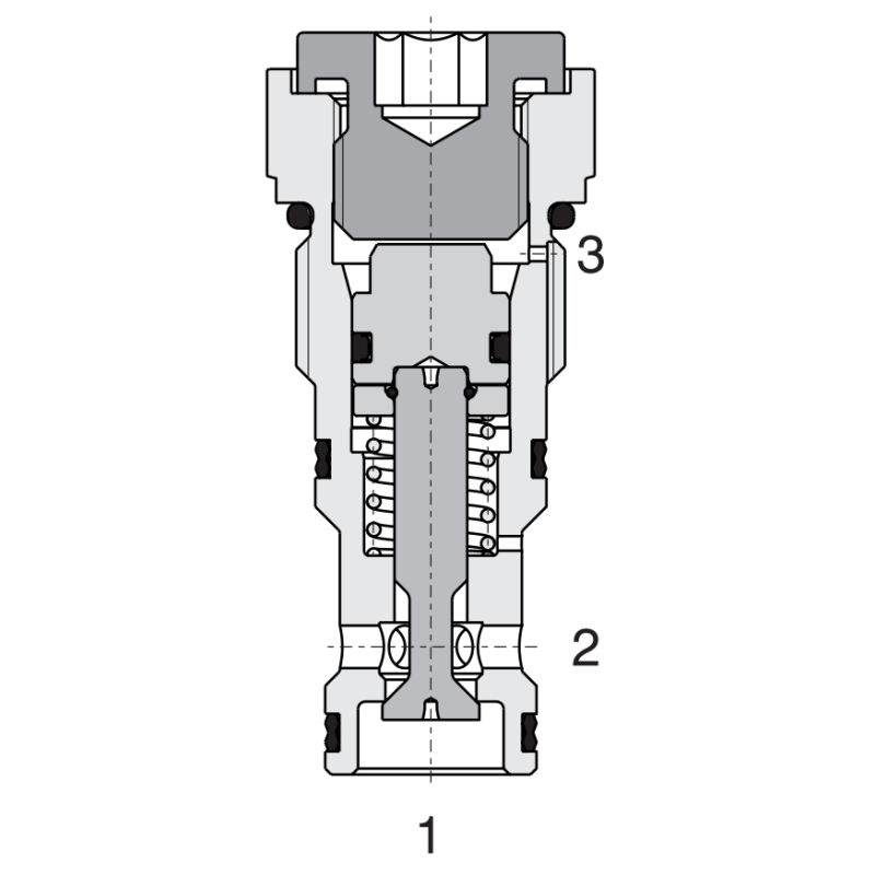 Zawór SC5H-BP3, Pilot piston seal: No designation, Seals: No designation, Cracking pressure: 030