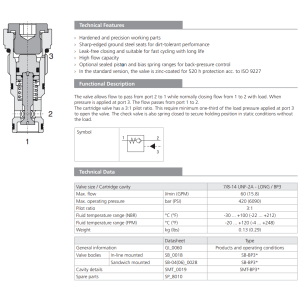Zawór SC5H-BP3, Pilot piston seal: No designation, Seals: N