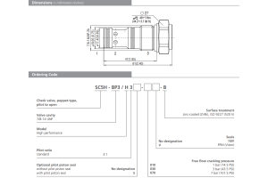 Zawór SC5H-BP3, Pilot piston seal: No designation, Seals: N