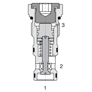 Zawór SC5H-CP3, Pilot piston seal: No designation, Seals: N