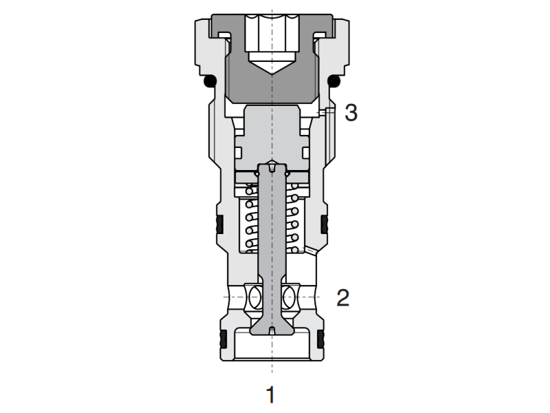 Zawór SC5H-CP3, Pilot piston seal: No designation, Seals: No designation, Cracking pressure: 070