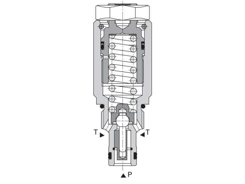 Zawór SR1A-A2, Surface treatment: A, Seals: No designation, Pressure range: 6, Adjustment option: T