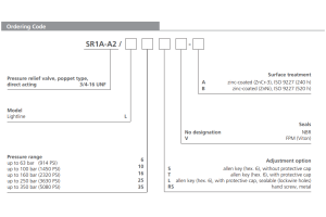 Zawór SR1A-A2, Surface treatment: A, Seals: No designation,