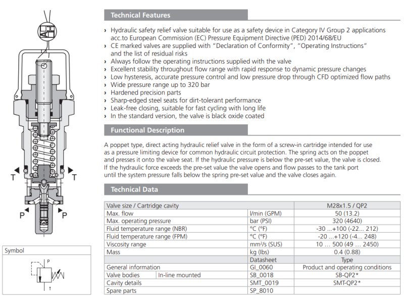 Zawór VPP2-06-SV, Surface treatment: No designation, Seals: No designation, Adjustment option: L, Pressure range: 2.5