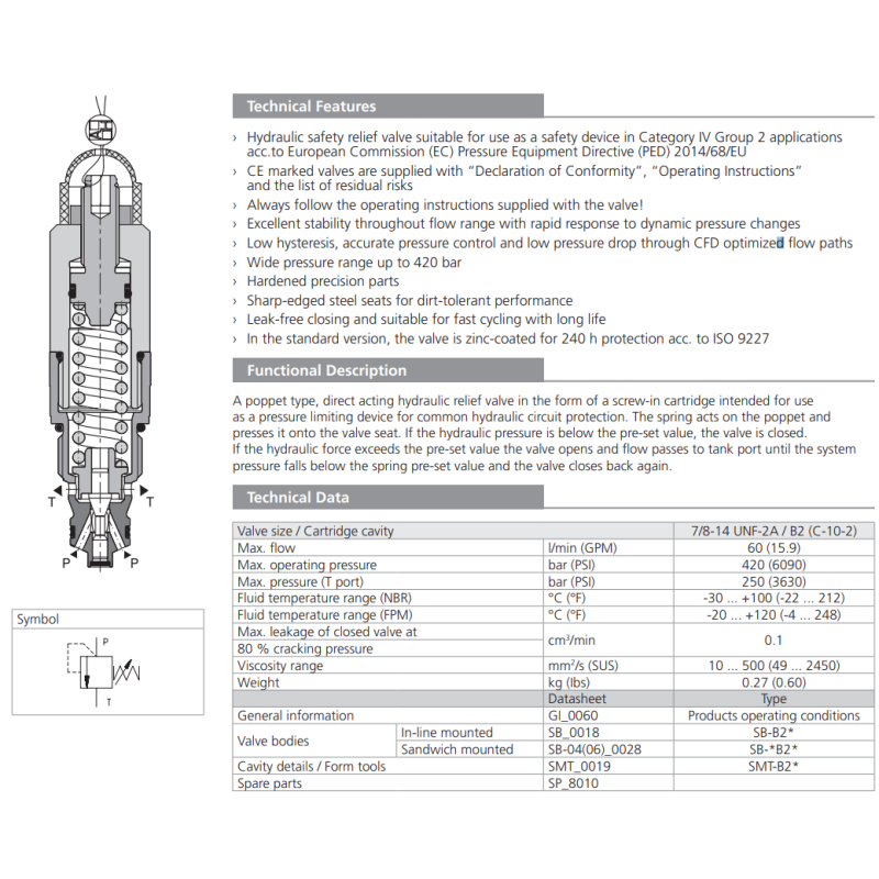 Zawór SR1A-B2, Surface treatment: A, Seals: No designation,