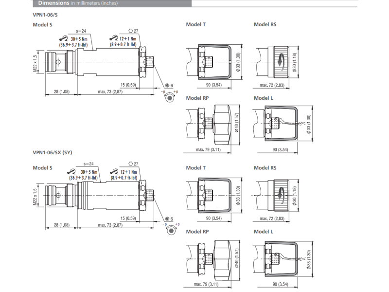 Zawór VPN1-06/S, Surface treatment: A, Seals: No designatio