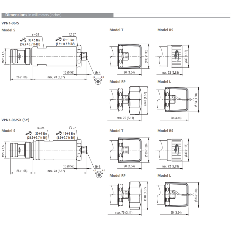 Zawór VPN1-06/S, Surface treatment: A, Seals: No designatio