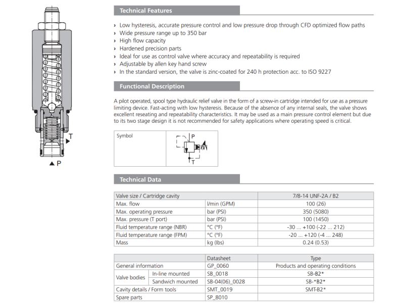 Zawór SR4A-B2, Surface treatment: A, Seals: No designation,