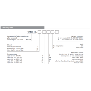 Zawór VPN2-10/S, Surface treatment: A, Seals: No designatio