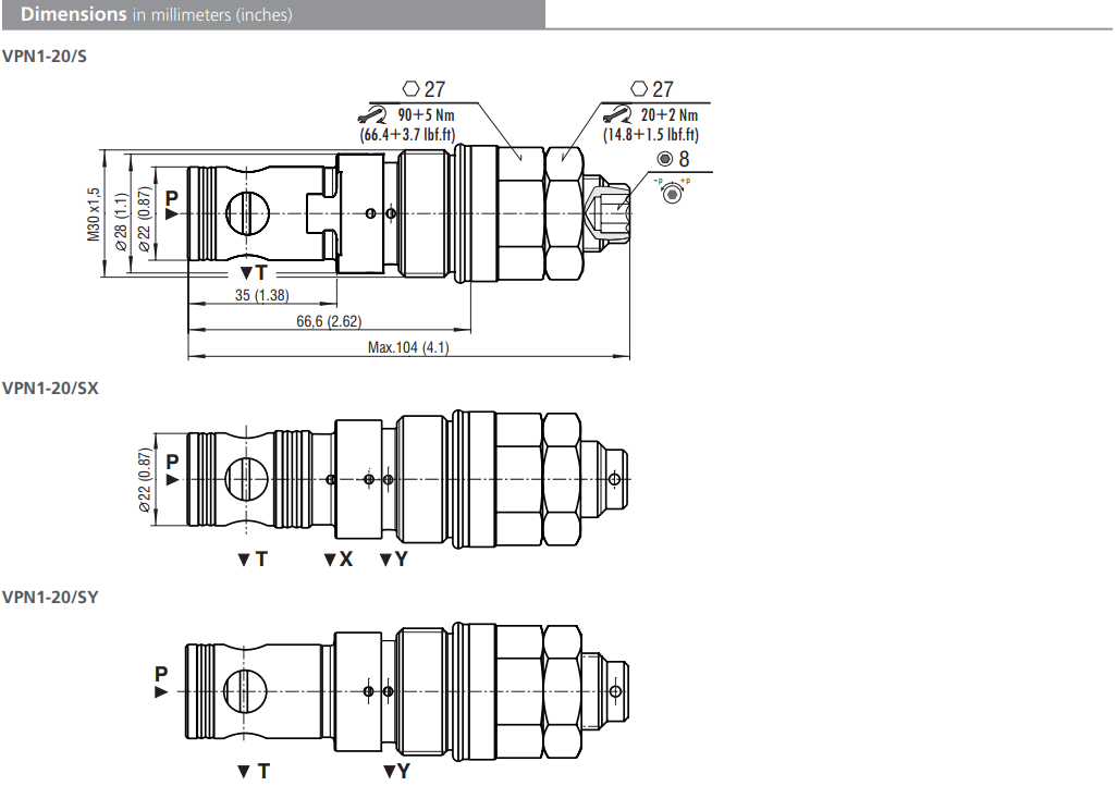 Zawór VPN1-20/S, Surface treatment: A, Seals: No designatio