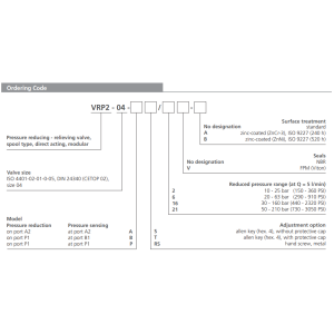 Zawór VRP2-04, Surface treatment: B, Seals: V, Adjustment o