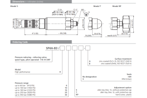 Zawór SP4A-B3, Surface treatment: A, Seals: No designation,