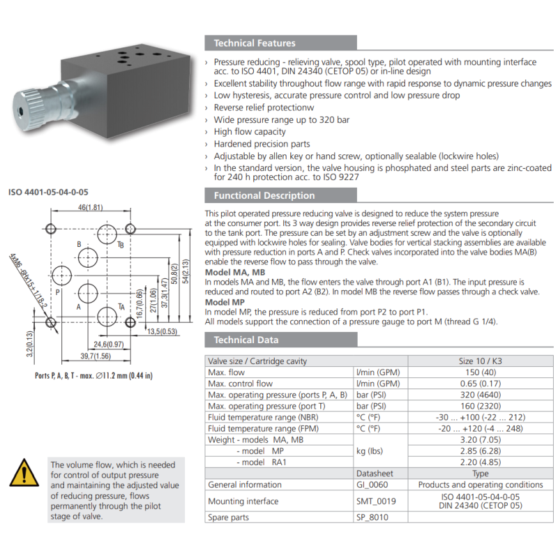 Zawór VRN2-10/M(R), Surface treatment: B, Seals: No designa