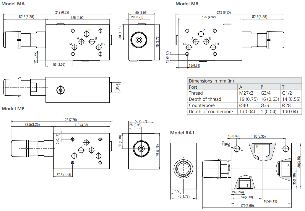 Zawór VRN2-10/M(R), Surface treatment: B, Seals: No designa