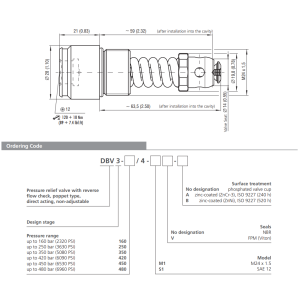 Zawór DBV3, Surface treatment: No designation, Seals: No de