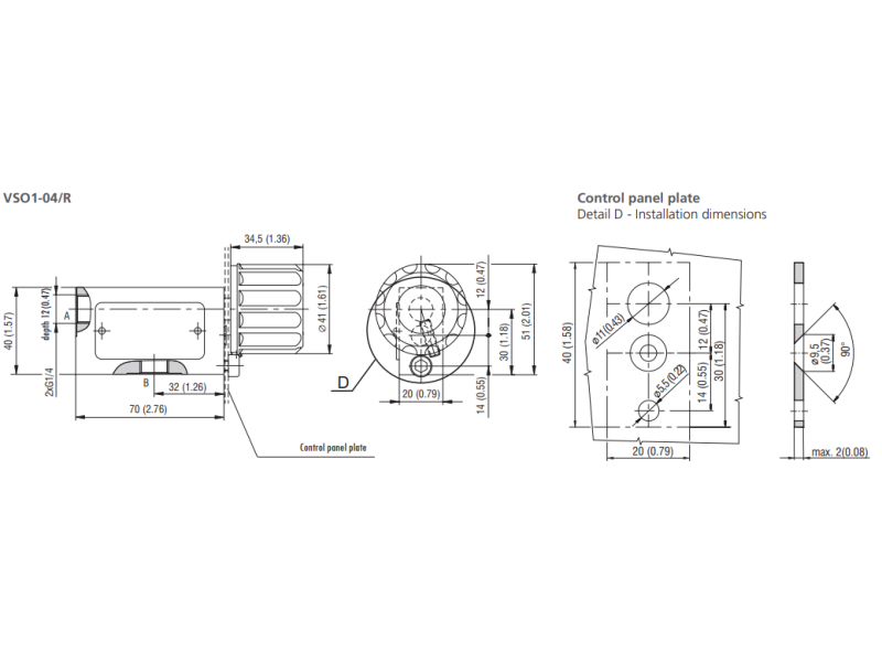 Zawór VSO1-04/R, Seat diameter: 2, Model: J