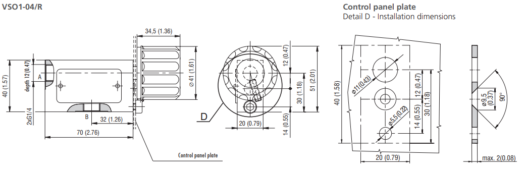 Zawór VSO1-04/R, Seat diameter: 2, Model: J