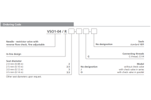 Zawór VSO1-04/R, Seat diameter: 2, Model: J