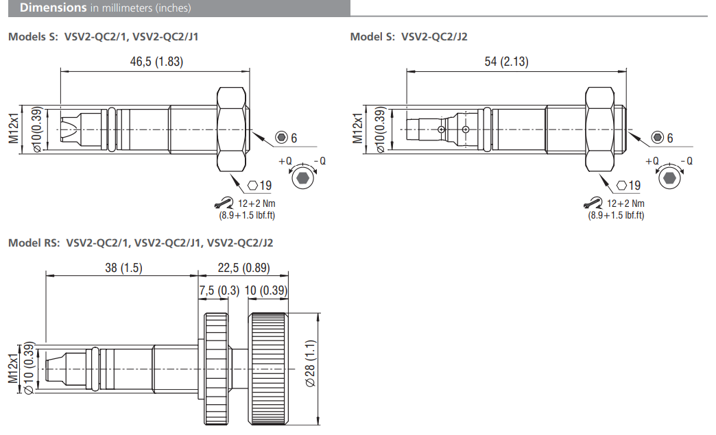 Zawór VSV2, Surface treatment: No designation, Adjustment o