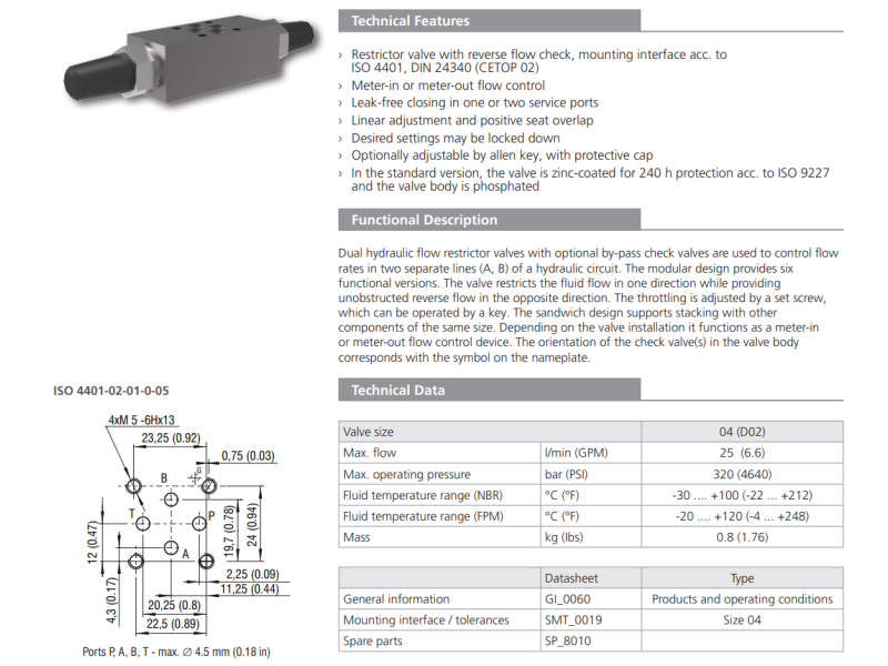 Zawór ST2C1A-A2, Surface treatment: A, Seals: No designatio