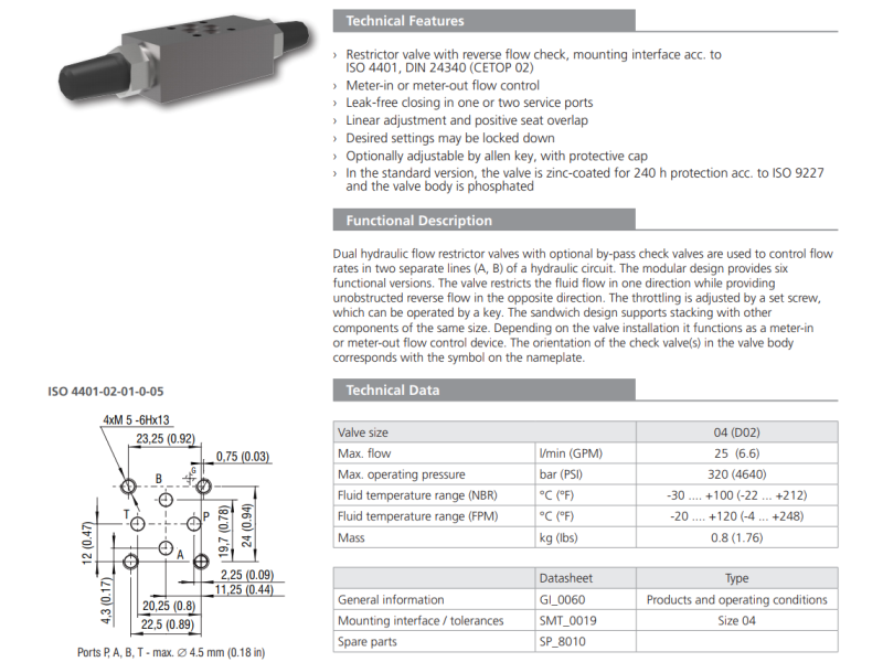 Zawór VSO1-04/M, Surface treatment: No designation, Seals: 