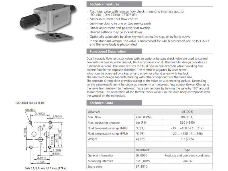 Zawór 2VS3-06, Surface treatment: No designation, Seals: No