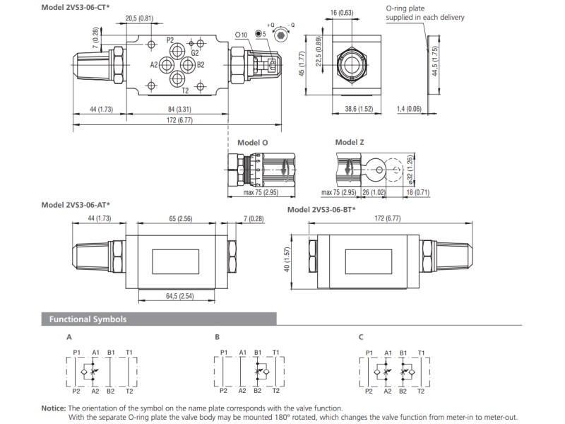 Zawór 2VS3-06, Surface treatment: No designation, Seals: No