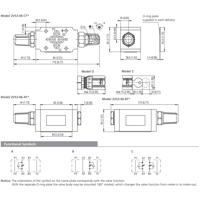 Zawór 2VS3-06, Surface treatment: No designation, Seals: No