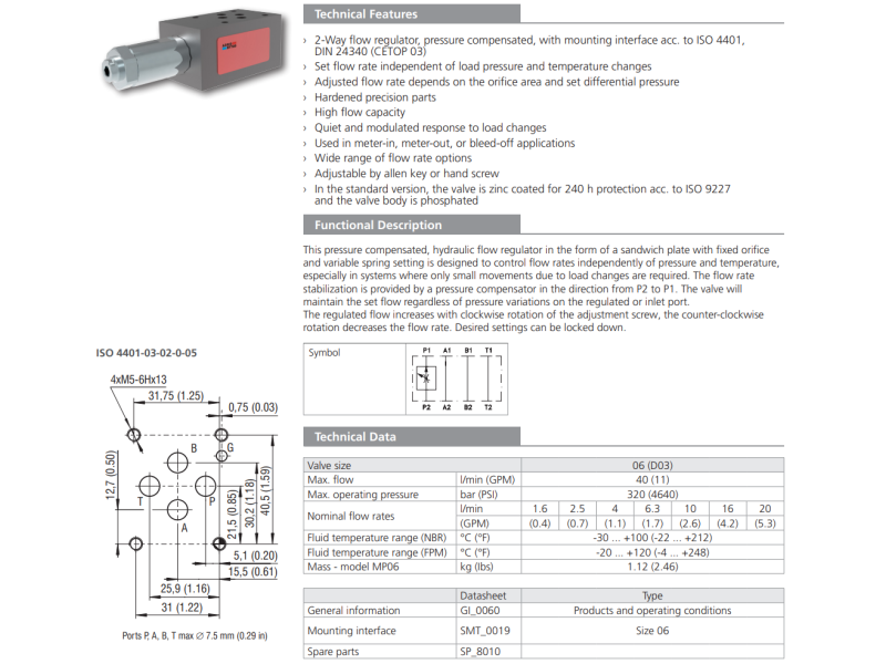 Zawór VSS3-062/M, Surface treatment: No designation, Seals: