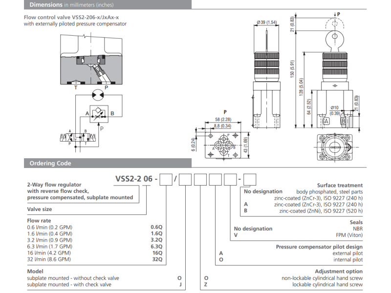 Zawór VSS2-206, Surface treatment: No designation, Seals: N
