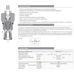 Zawór SF2C2A-K2/I, Seals: No designation, Adjustable flow r