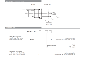Zawór SF2C2A-K2/I, Seals: No designation, Adjustable flow r