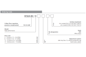 Zawór SF32A-B3/H, Surface treatment: A, Seals: No designation, Adjustment option: RP, Flow rate: 10