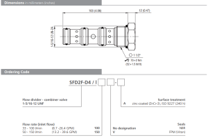 Zawór SFD2F-D4/I, Seals: No designation, Flow rate: 150