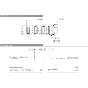Zawór SFD2F-D4/I, Seals: No designation, Flow rate: 150
