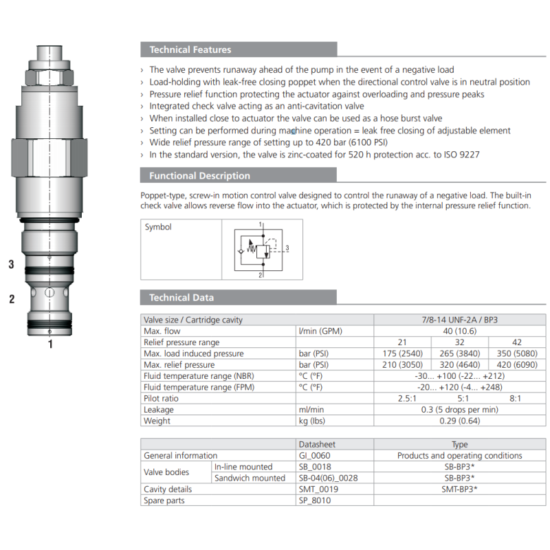 Zawór SO5A-BP3, Seals: No designation, Pressure range: 21, 