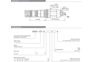 Zawór SOB5A-CP3, Seals: No designation, Pilot ratio: 5, Pre