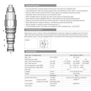 Zawór SOBD5A-BPY3, Seals: No designation, Pressure range: 2