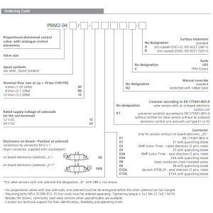 Zawór PRM2-04, Typ suwaka: 3Y12