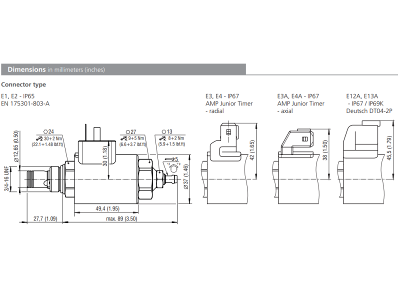 Zawór SR1P2-A2, Napięcie: 12V, Surface treatment: A, Seals