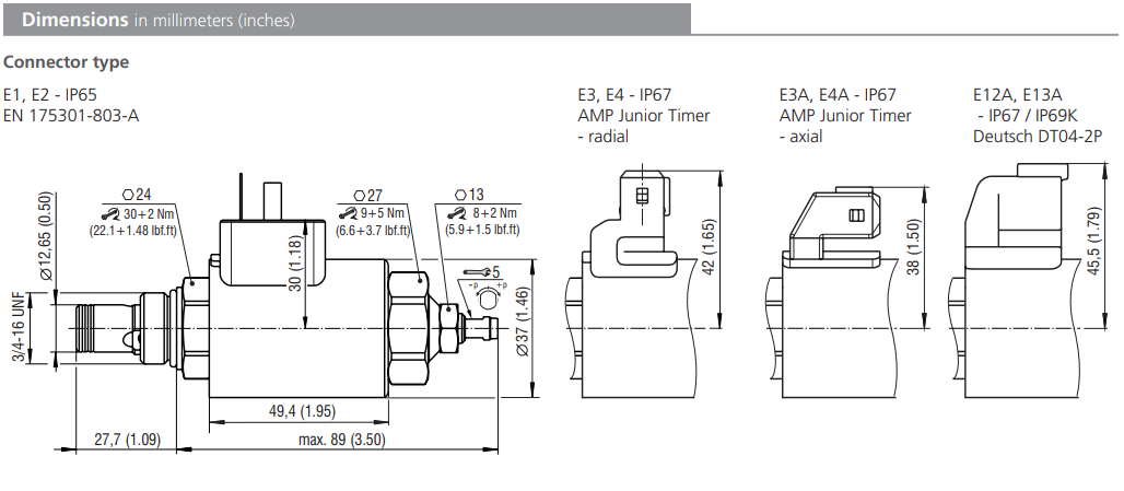 Zawór SR1P2-A2, Napięcie: 12V, Surface treatment: A, Seals