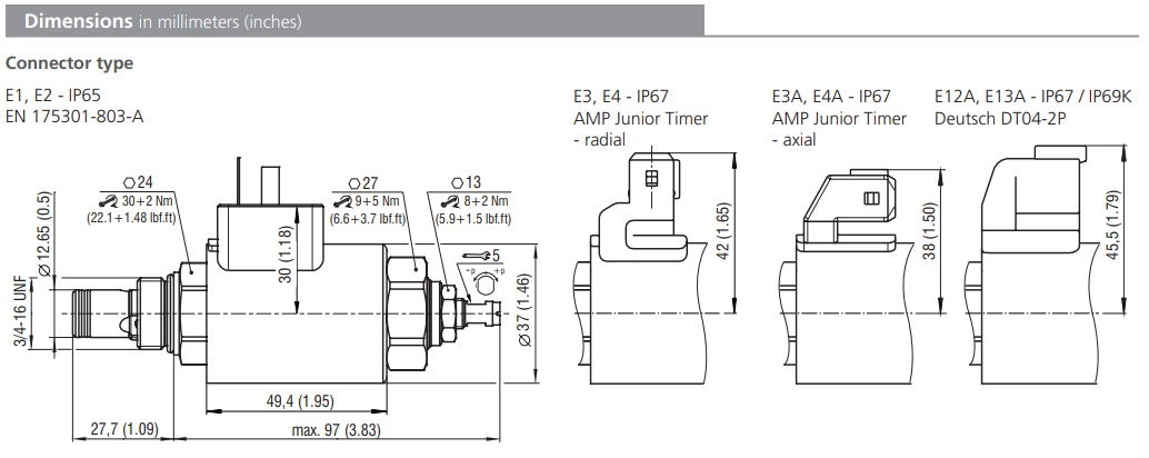 Zawór SRN1P1-A2, Napięcie: 12V, Surface treatment: A, Seal