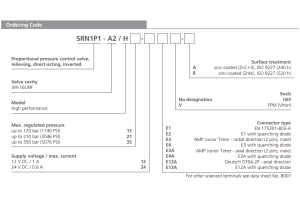 Zawór SRN1P1-A2, Napięcie: 12V, Surface treatment: A, Seal