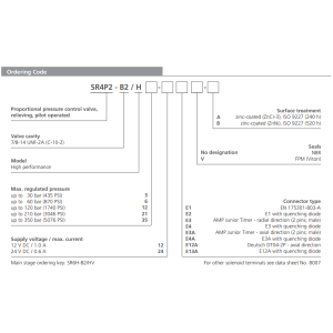 Zawór SR4P2-B2, Napięcie: 12V, Surface treatment: A, Seals