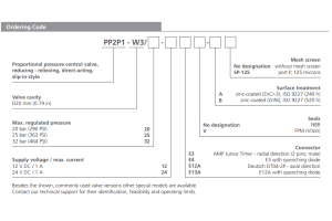 Zawór PP2P1-W3, Napięcie: 12V, Surface treatment: A, Seals