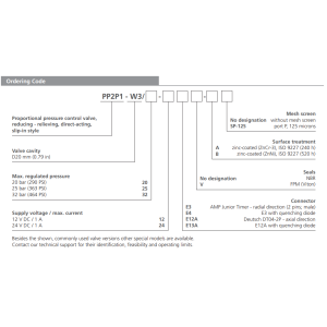 Zawór PP2P1-W3, Napięcie: 12V, Surface treatment: A, Seals