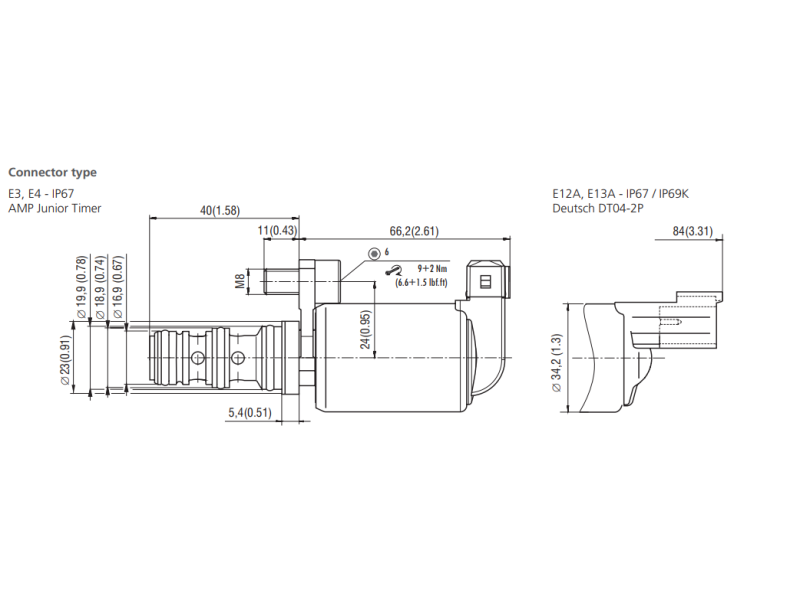 Zawór PP2P3-W3, Napięcie: 12V, Surface treatment: A, Seals